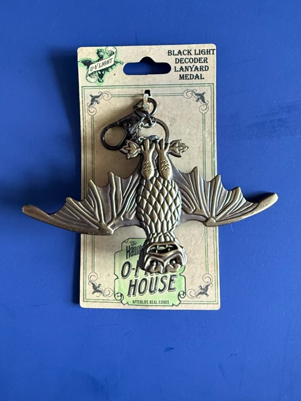 Disney Haunted Mansion Bat Black Light Decoder Medal